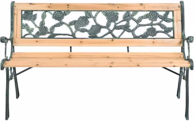 Berkfield Home Vintage Wood Garden Bench in Beige, Width: 122 cm – 1