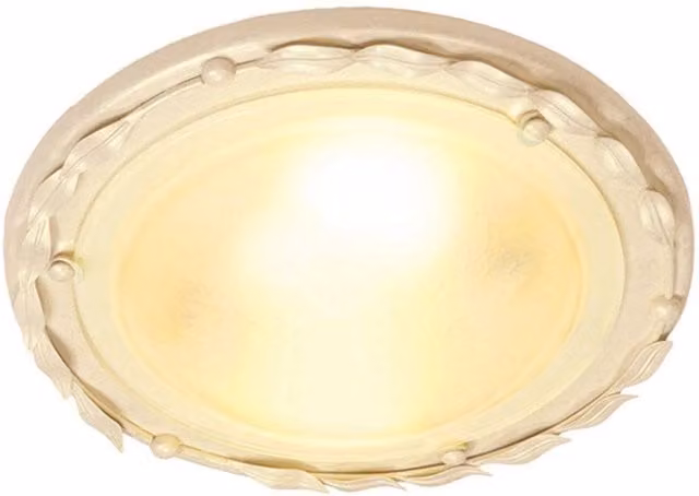 Netlighting Olivia 1 Light Flush Ceiling Light in Gold and White with E27 Bulb Holder