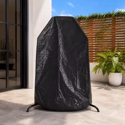 OHS Waterproof Double Egg Chair Covers for 2 Seat Cocoon Rattan Swing Chairs, Black, W/D/H: 120 x 110 x 210 cm – 2