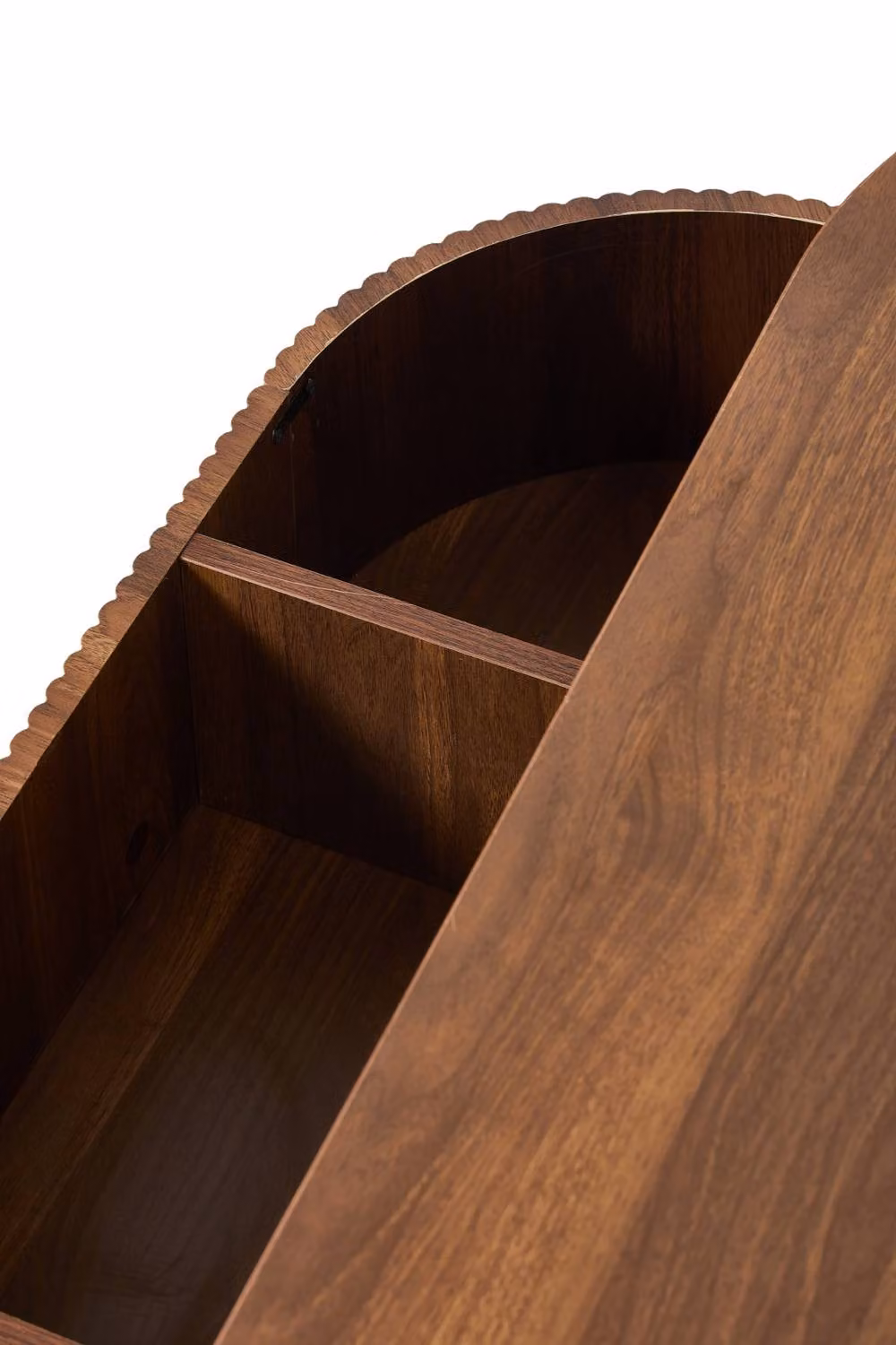 Living and Home Mid-Century Walnut Wooden Oval Lift-Top Coffee Table with Hidden Compartment – 3