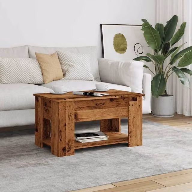 Berkfield Home Modern Coffee Table in Brown, W/D/H: 79 x 49 x 41 cm – 1