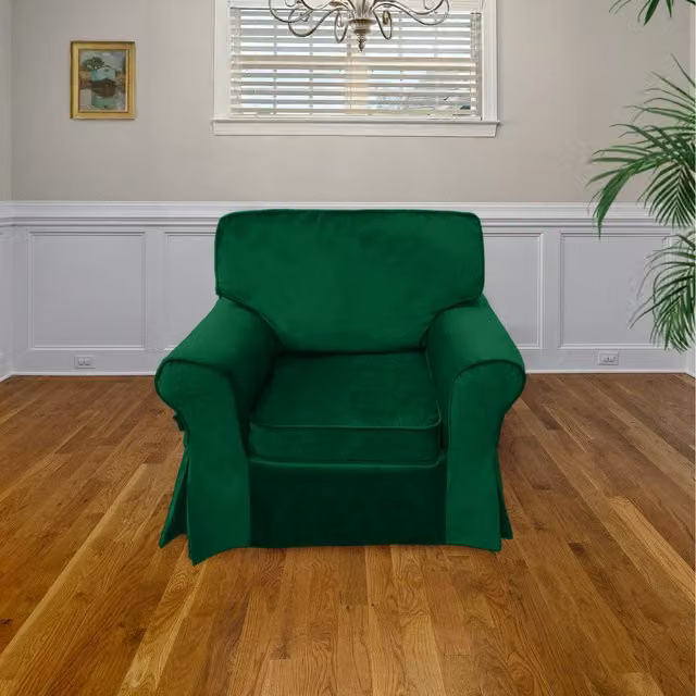 IKEA Ektorp Velvet Sofa Cover in Green