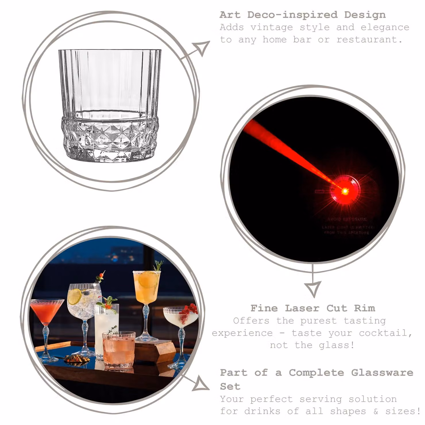 Bormioli Rocco America 20s Geometric Highball Tumbler Glasses, Clear, 490ml, Pack of 12 – 2