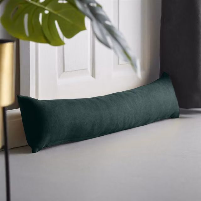 Livinluxury Velvet Chenille Draught Excluder - Green