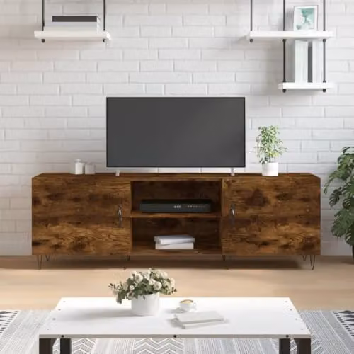 vidaXL Industrial TV Cabinet in Brown Oak and Metal – 2