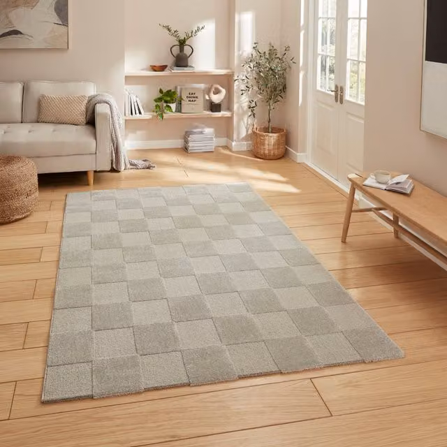 Terrys Modern Abstract Silver Rectangular Machine Woven Rug