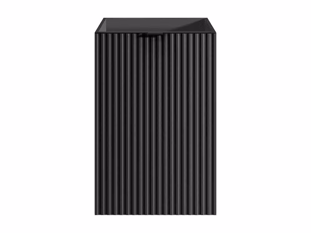 Vente-unique Striped Black Matt Bathroom Vanity Unit with Reversible Hinged Door, H60 x W40 x D22 cm – 2