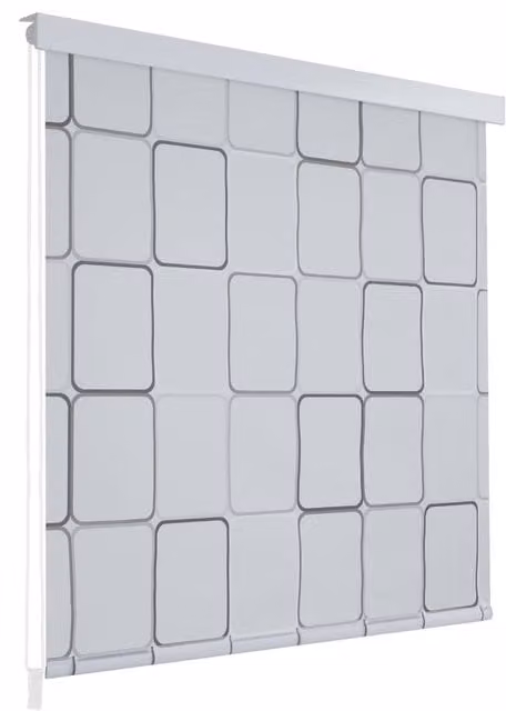 Berkfield Home White Square Shower Roller Blind, W: 100 cm, H: 240 cm