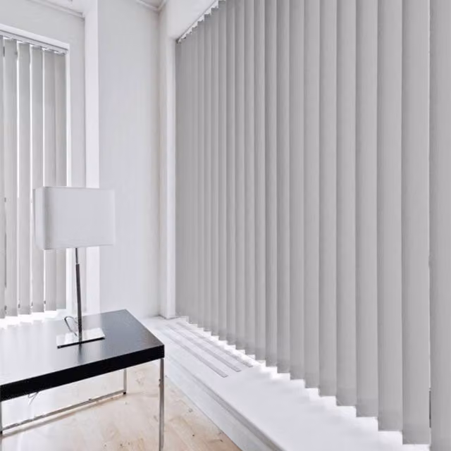 Blinds Outlet Grey Plain Blackout Vertical Blinds, Width: 90 cm, Drop: 140 cm