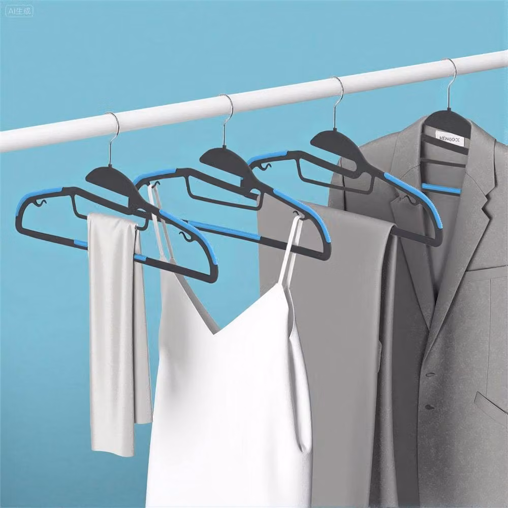 NESTLUNE 30-Piece Blue Non-Slip Plastic Space-Saving Clothes Hangers – 3
