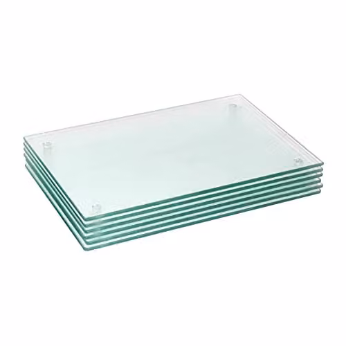 Harbour Housewares Rectangular Glass Placemats, Pack of 6, Transparent, W: 30 cm, D: 20 cm – 1