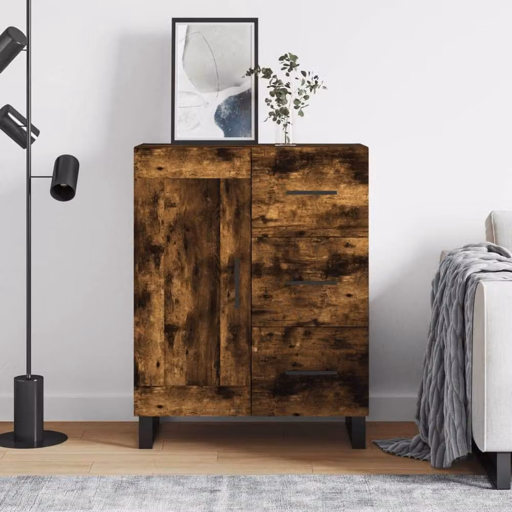 Berkfield Home Modern Smoked Oak Sideboard in Brown, W/D/H: 69.5 x 34 x 90 cm – 2
