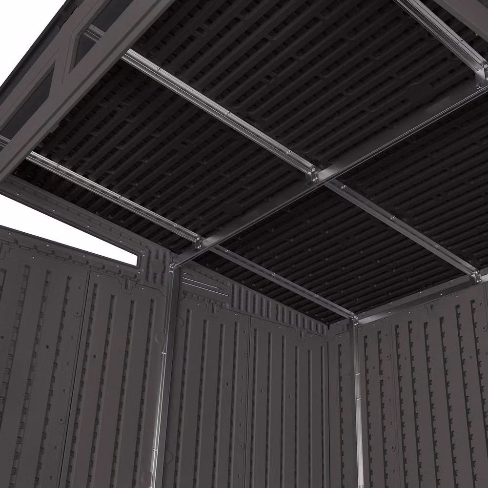 Sunfast Moda Modernist Resin Shed in Dark Grey, L: 222 cm, W: 220 cm, H: 227 cm – 3