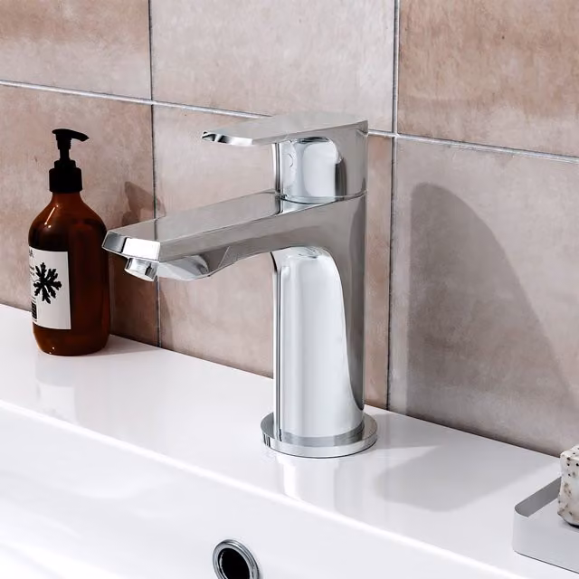 Nes Home Chrome Single Lever Mono Basin Mixer Tap in Silver