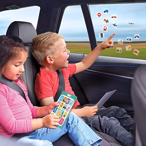 SES Creative Travel Window Sticker Bingo, Reusable Multicolour Stickers for Ages 3+ – 2