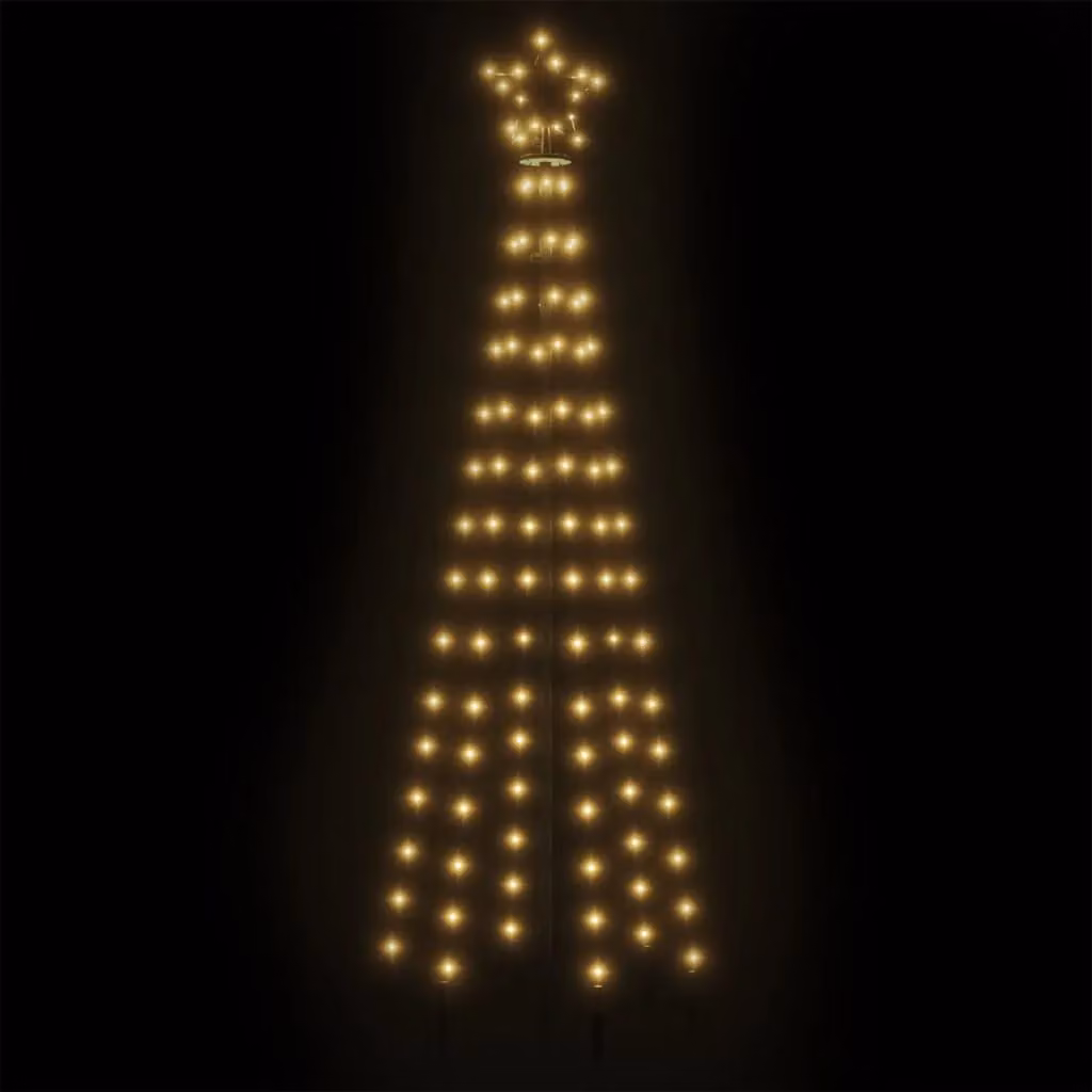 Berkfield Home Christmas Cone Tree with 108 Warm White LEDs, W/D/H: 70 x 70 x 180 cm, White – 3