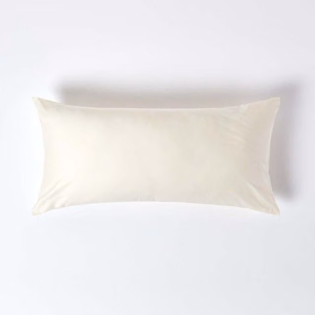 Homescapes 1000 Thread Count Combed Egyptian Cotton Housewife Pillowcase in Beige/Yellow, W/H: 80 x 40 cm