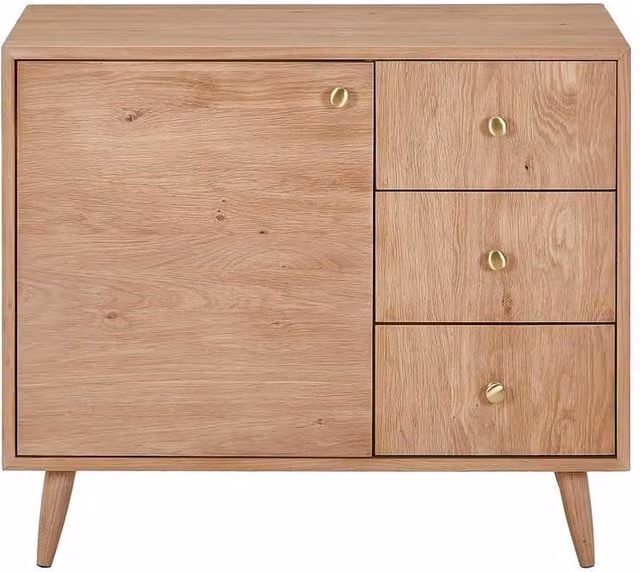 Vente-unique Solid Oak Vanity Unit in Light Natural, W: 93 cm, H: 80 cm – 1
