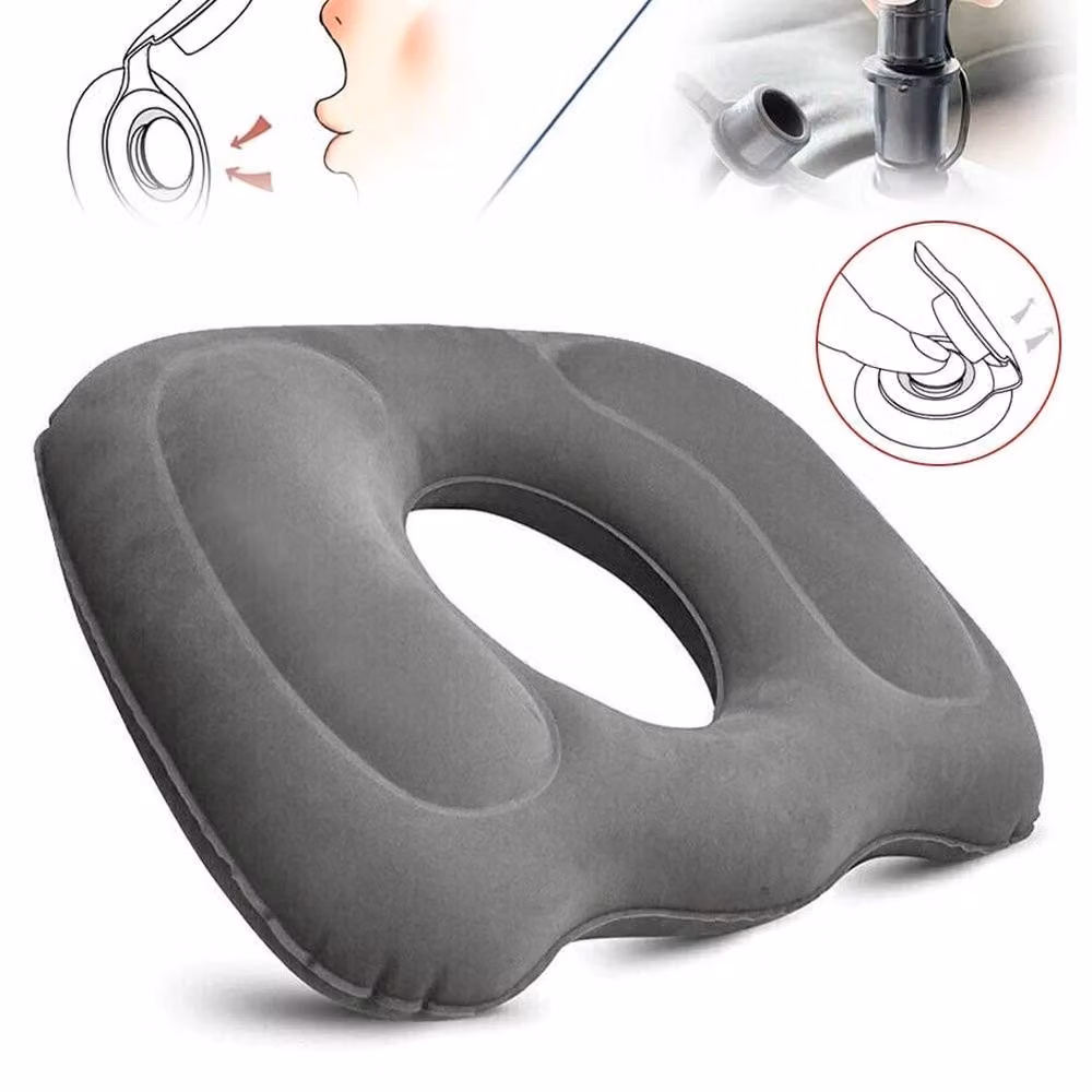 VOGREX Inflatable Hemorrhoid Donut Cushion and Coccyx Support Pillow in Grey – 4