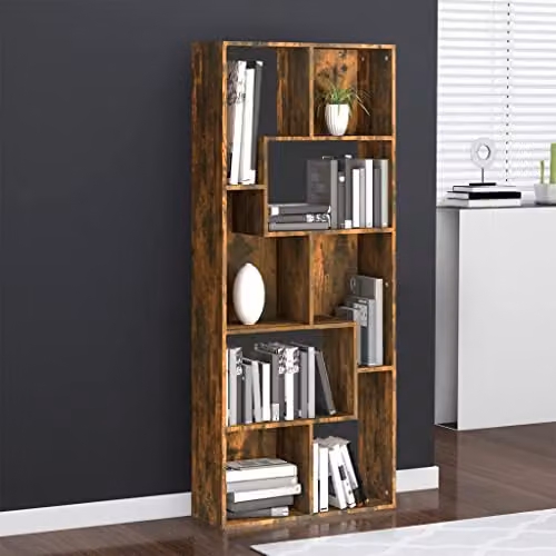 vidaXL Modern Book Cabinet in Brown MDF, W/D/H: 67 x 24 x 161 cm – 2