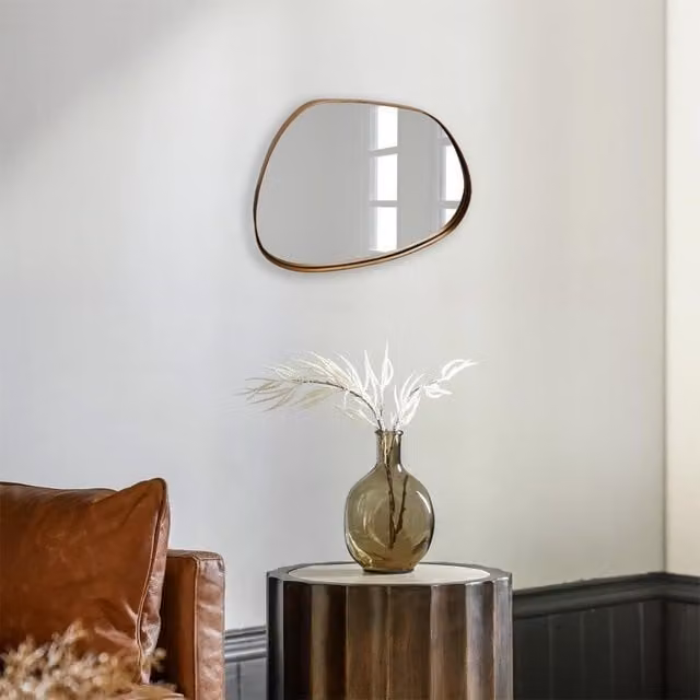 Agenzia 14 Modern Gold Pebble Metal Wall Mirror W: 28 cm, H: 36 cm – 1
