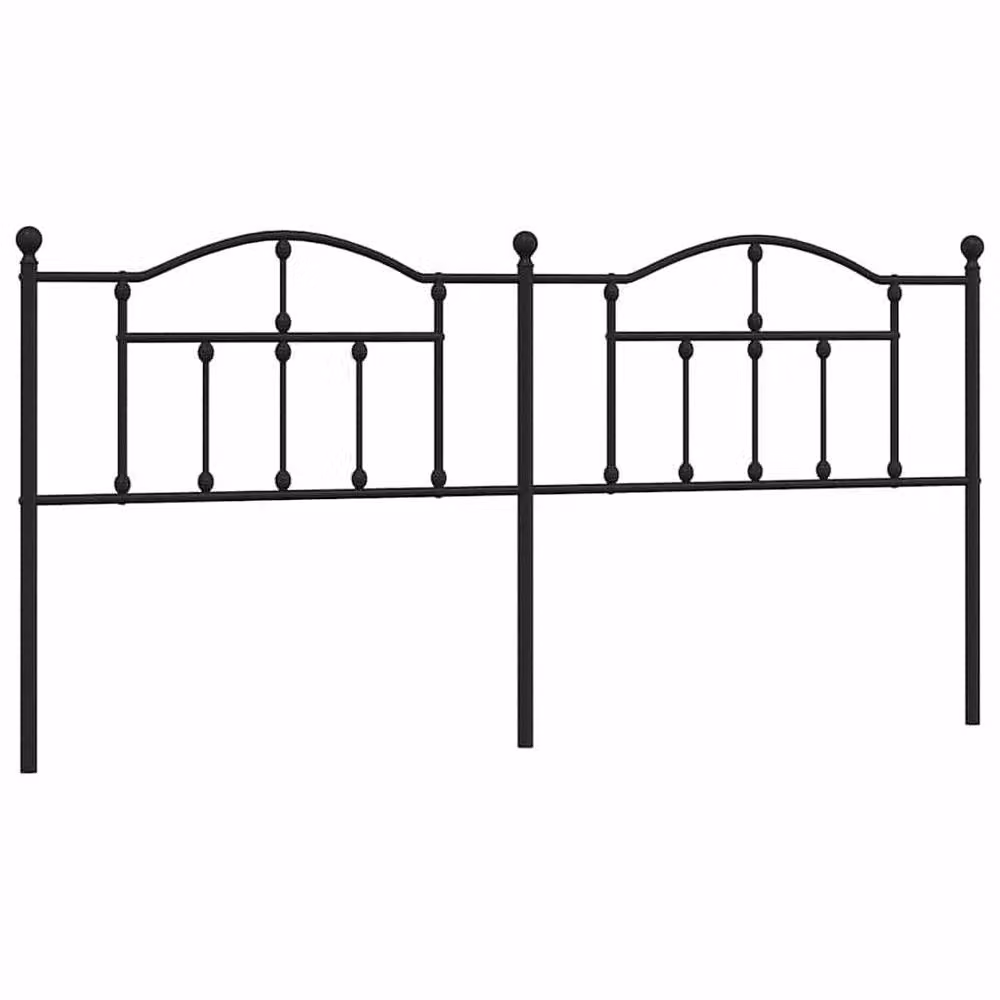 Berkfield Home Classic Metal Headboard in Matt Black, Width: 193 cm – 2
