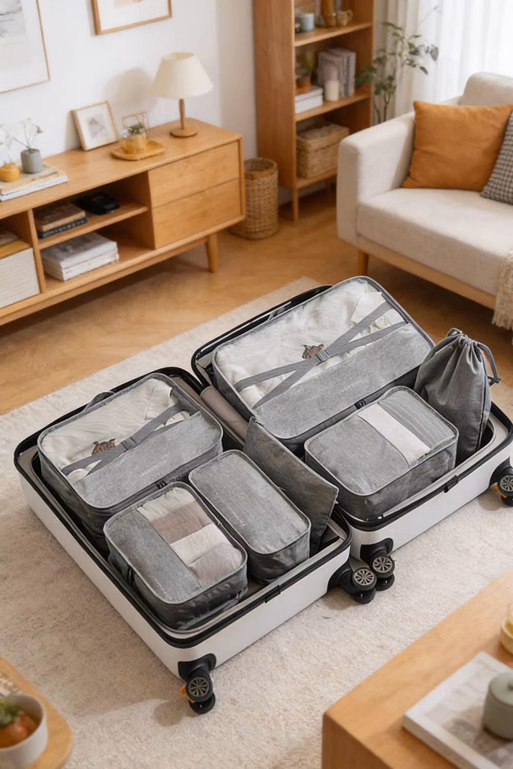 ExtraStar 7-Piece Space-Saving Travel Organiser Set in Grey – 2