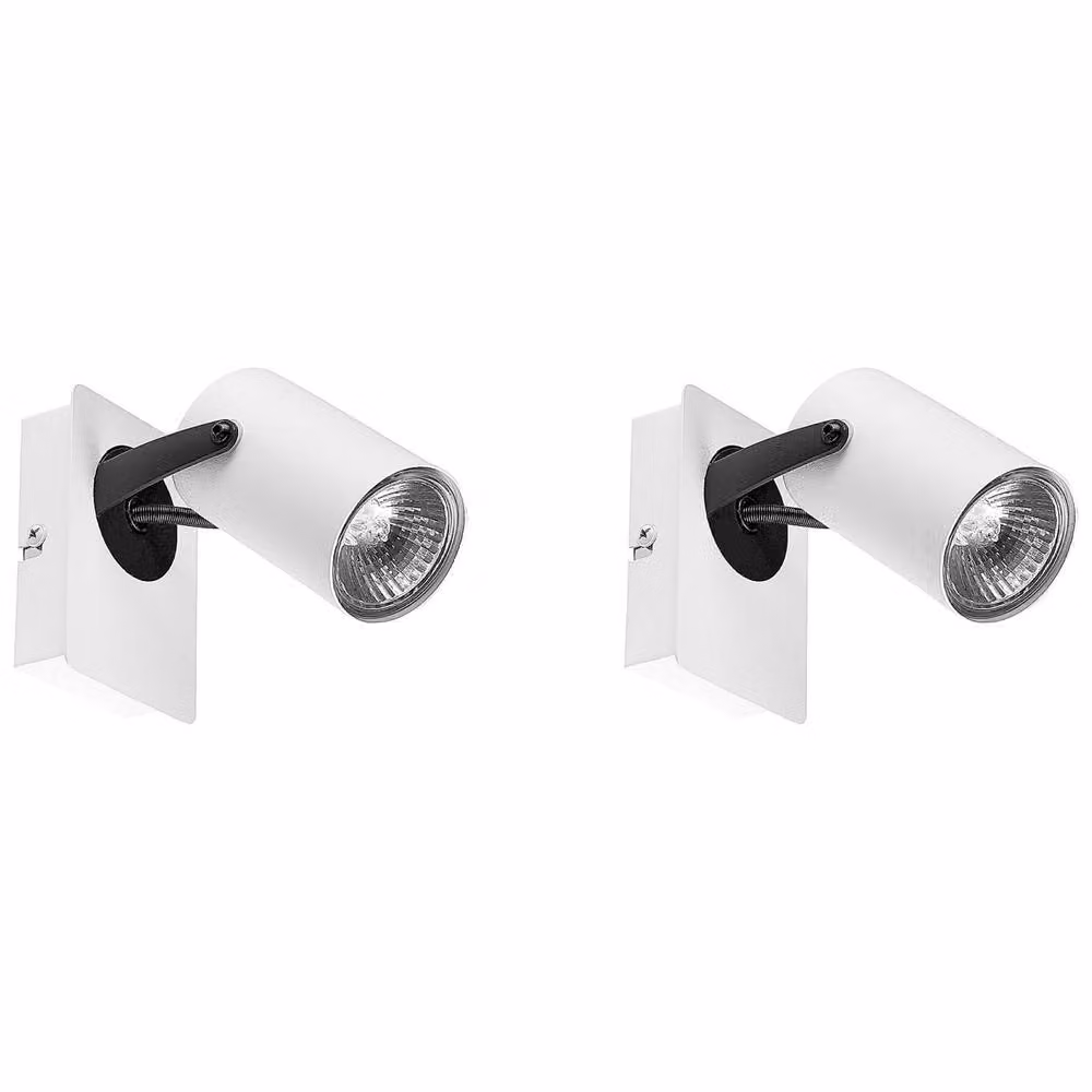 Wyld and Coco Set of 2 White Metal Adjustable Arm Wall Lamps – 2