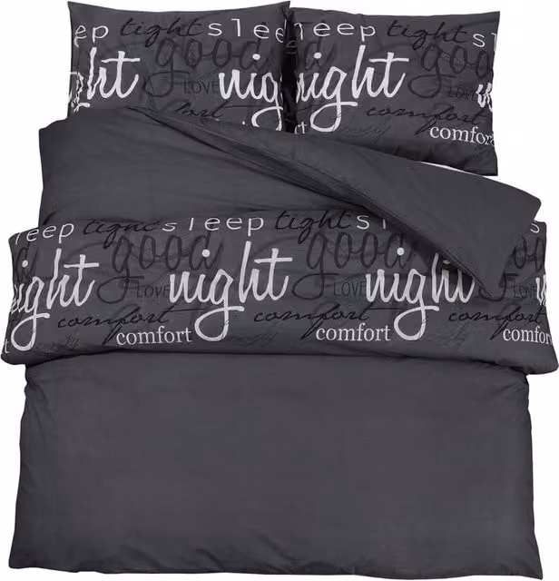 Berkfield Home Black Cotton Duvet Cover and Pillowcase Set, W: 240 cm, D: 220 cm – 1
