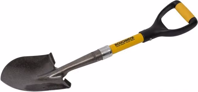 Roughneck Micro Shovel with Round Point, Steel and Fibreglass, Black and Multicolour