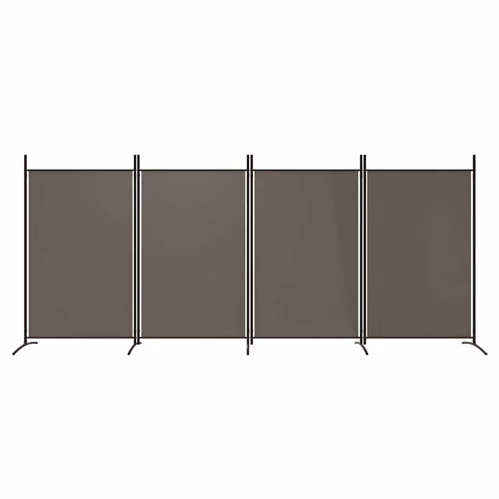 Berkfield Home 4-Panel Fabric Room Divider in Anthracite Grey, W/H: 346 x 180 cm – 2