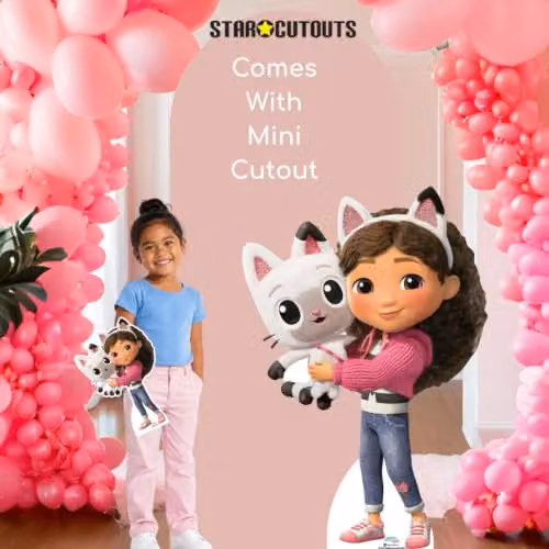 Star Cutouts SC4767 Gabby and Pandy Paws from Gabby’s Dollhouse Lifesize Cardboard Party Decoration, Multicolour, Height: 95 cm – 4