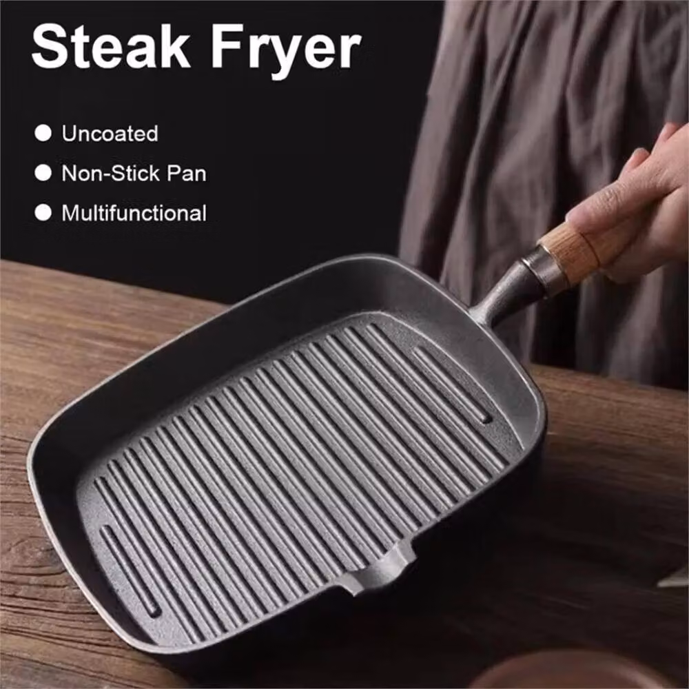 Nordara Cast Iron Non-Stick Grill Pan with Pouring Spout in Black – 3