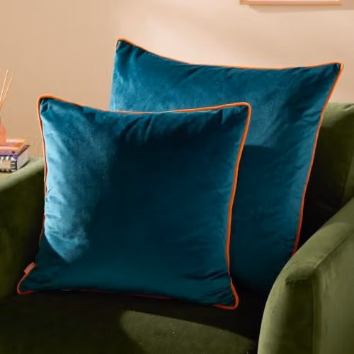 Riva Home Meridian Signature Collection Square Cushion in Blue or Orange, 55 x 55 cm – 4