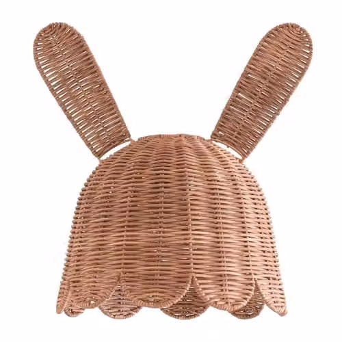 ValueLights Bella Natural Rattan Bunny Rabbit Easy Fit Ceiling Pendant Lamp Shade, Brown, Width: 25 cm