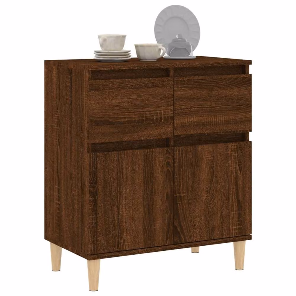 Berkfield Home Mid Century Brown Oak Sideboard, W: 60 cm, D: 35 cm, H: 70 cm – 3