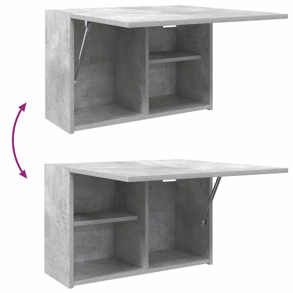 Berkfield Home Wall Mounted Bathroom Cabinet in Concrete Grey, W: 60 cm, D: 25 cm, H: 40 cm – 3