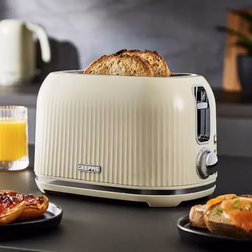 Geepas 2-Slice Toaster and 1.7L Rapid-Boil Kettle Set in Beige – 5