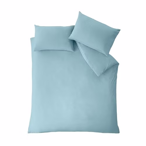 Catherine Lansfield So Soft Non-Iron Microfibre Duvet Cover Set with Pillowcases, Blue, W/D/H: 180 x 200 cm and 50 x 75 cm – 2