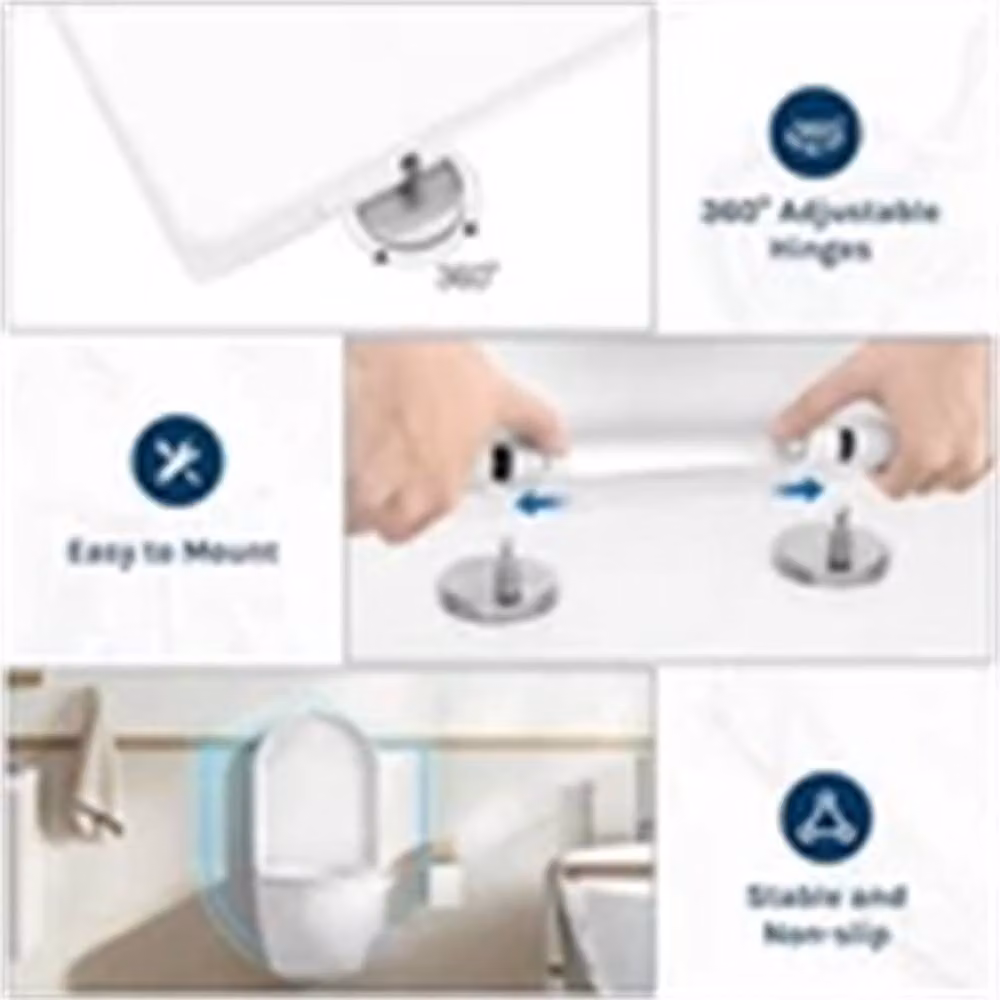 WOLTU White D-Shaped Soft Close Toilet Seat – 2