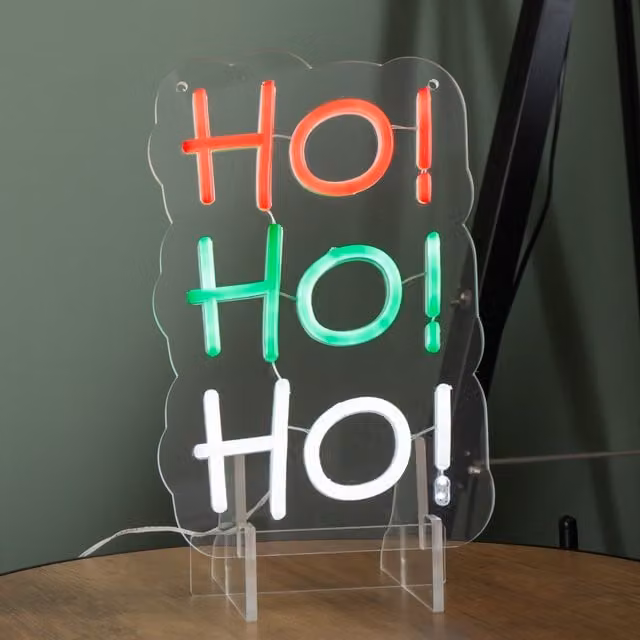Samuel ALEXANDER Ho Ho Ho Christmas Neon Sign, Red, Green or White, 29 cm