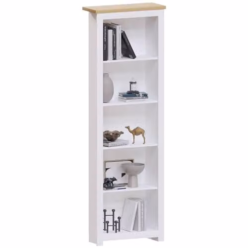 Vida Designs Arlington 5 Tier Modern MDF Bookcase in White – 1