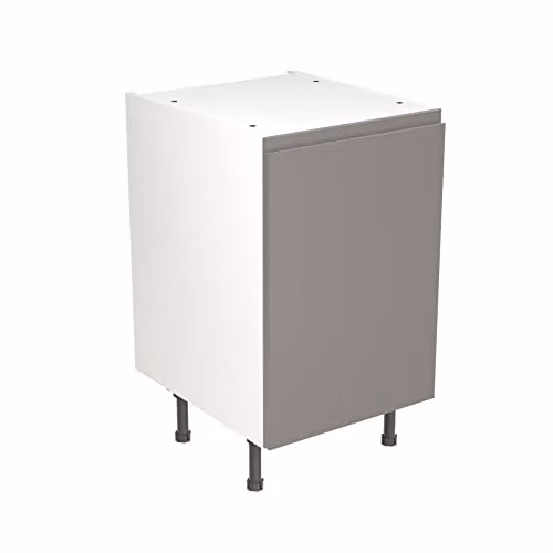 KITCHEN KIT Flatpack Base Cabinet with J-Pull Soft Close Doors, Dust Grey Matt, W/D/H: 50.0 x 57.0 x 87.0 cm