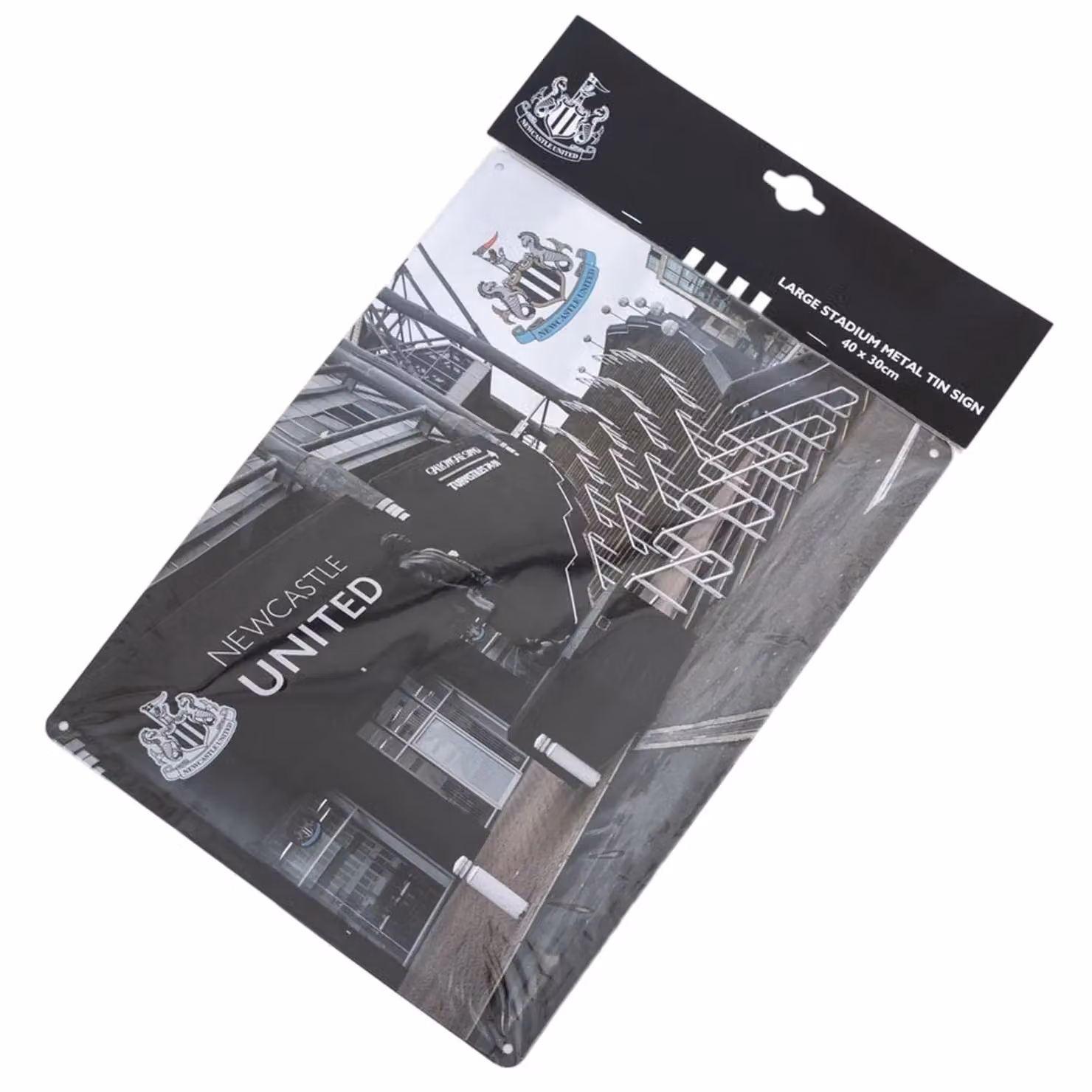 Newcastle United FC Sir Bobby Robson Metal Wall Sign, Black, W: 40.0 cm, H: 30.0 cm – 3