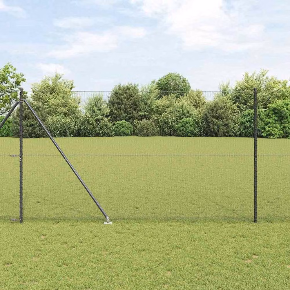 Berkfield Home Grey Steel Hexagon Fence 1.5 x 50 m – 1