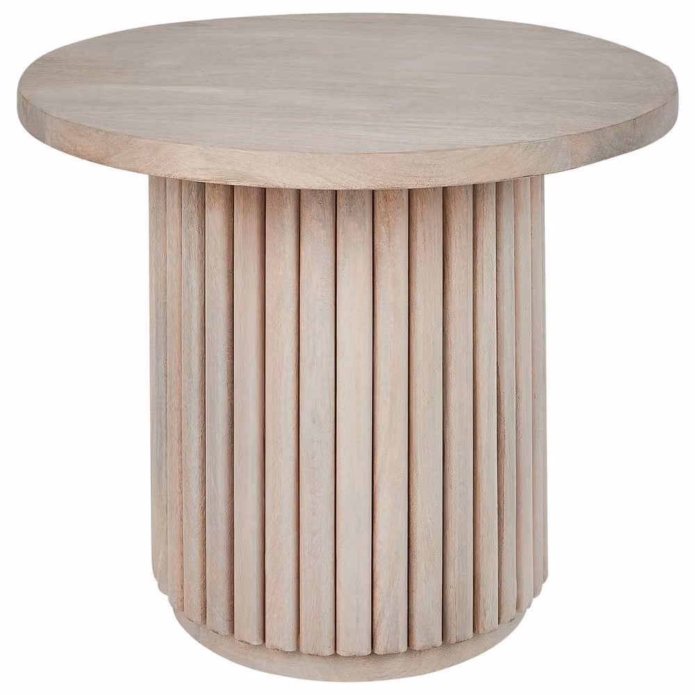 Wyld and Coco Round Mango Wood Coffee Table in Brown, W/D/H: 50 x 50 x 40 cm – 2
