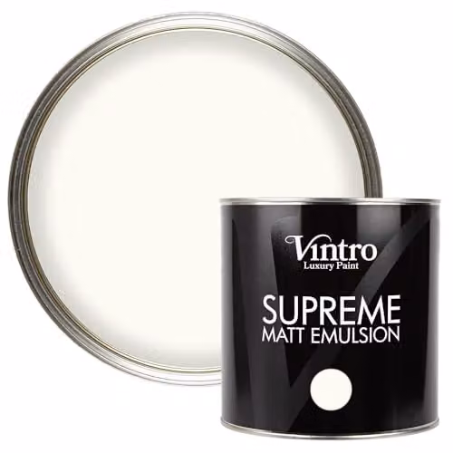 Vintro Warm White Luxury Matt Emulsion Multi Surface Paint for Walls, Ceilings, Wood and Metal, 2.5L