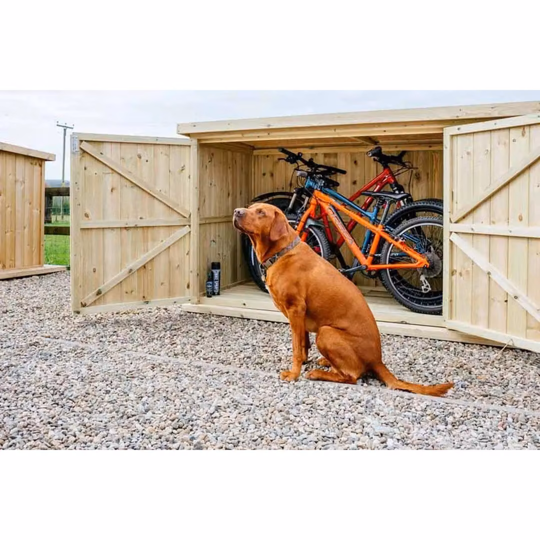 Buttercup Farm Chipping Large Timber Bike Store in Brown, W/D/H: 227 x 113 x 127 cm – 2