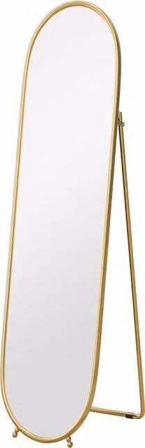 HOMCOM Gold Oval Full Length Mirror, Floor Standing or Wall-Mounted, W: 40 cm, H: 160 cm