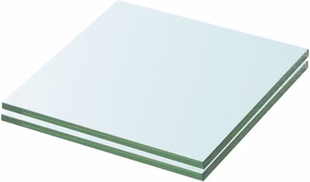 Berkfield Home Wall Mounted Glass Shelves, 2 Pack, Transparent, W: 20 cm, H: 15 cm